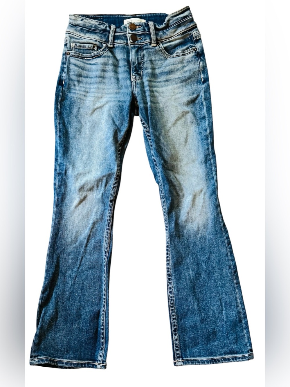 BKE Gabby Curvy Fit High Rise 10" Tailored Bootcut Medium Wash Inseam 28" Sz 25
